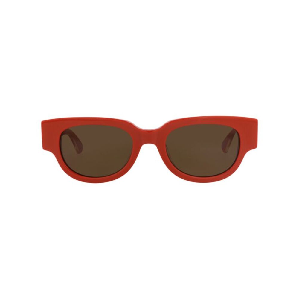 Bottega Veneta Round-Frame Recycled Acetate Sunglasses Orange Womens